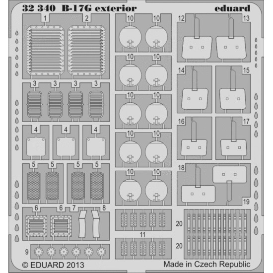Eduard 32340 1/32 B-17G exterior Photo-Etched for Aircraft Photo etched set