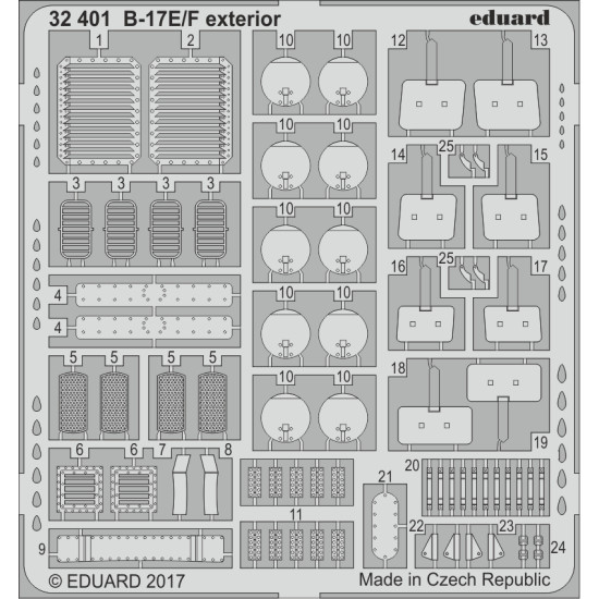 Eduard 32401 1/32 B-17E/F exterior Photo-Etched for Aircraft Photo etched set