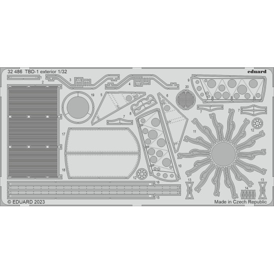 Eduard 32486 1/32 TBD-1 exterior Photo-Etched for Aircraft Photo etched set