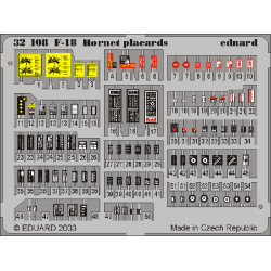 Eduard 32508 1/32 F-18 placards Photo-Etched for Aircraft Photo etched set