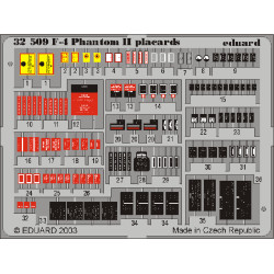 Eduard 32509 1/32 F-4 placards Photo-Etched for Aircraft Photo etched set