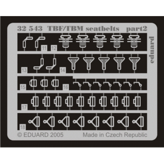 Eduard 32543 1/32 TBF/TBM seatbelts Photo-Etched for Aircraft Photo etched set