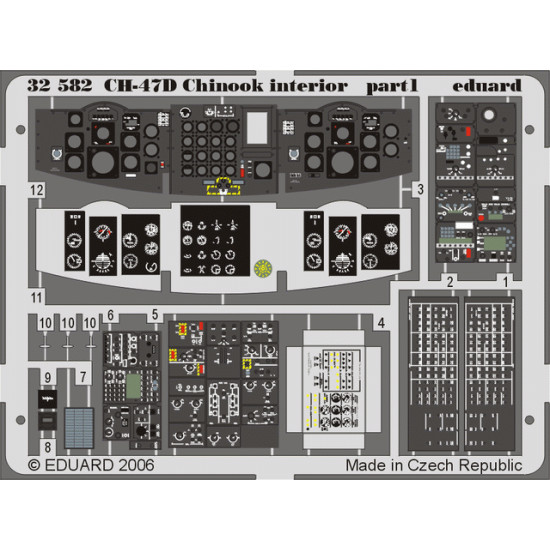 Eduard 32582 1/35 CH-47D Chinook interior Photo-Etched for Aircraft Photo etched set Eduard 32582 1/35 CH-47D Chinook interior Photo-Etched for Aircraft Photo etched set