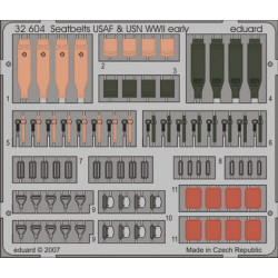 Eduard 32604 1/32 Seatbelts USAF & USN WWII early Photo-Etched for Aircraft Photo etched set