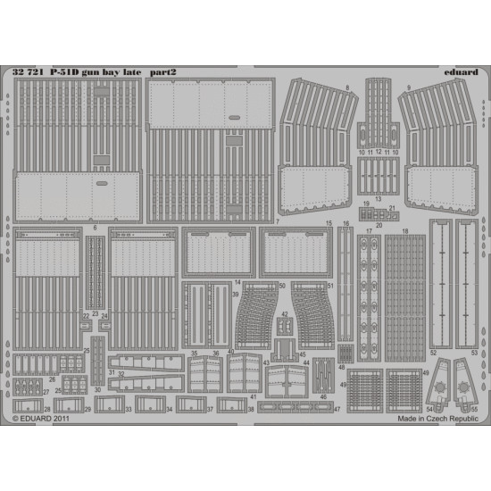Eduard 32721 1/32 P-51D gun bay late Photo-Etched for Aircraft Photo etched set