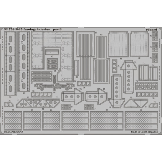Eduard 32756 1/32 B-25 fuselage interior Photo-Etched for Aircraft Photo etched set Eduard 32756 1/32 B-25 fuselage interior Photo-Etched for Aircraft Photo etched set