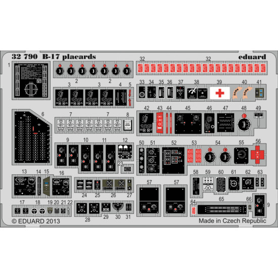 Eduard 32790 1/32 B-17 placards Photo-Etched for Aircraft Photo etched set