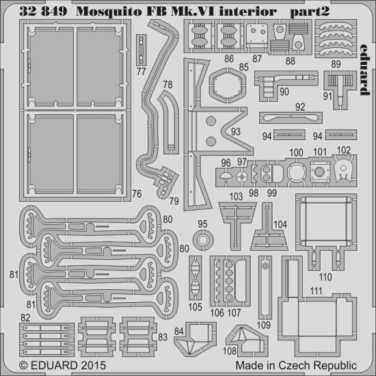 Eduard 32849 1/32 Mosquito FB Mk.VI interior Photo-Etched for Aircraft Photo etched set Eduard 32849 1/32 Mosquito FB Mk.VI interior Photo-Etched for Aircraft Photo etched set