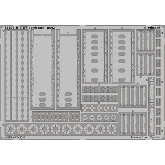 Eduard 32899 1/32 B-17E/F bomb rack Photo-Etched for Aircraft Photo etched set