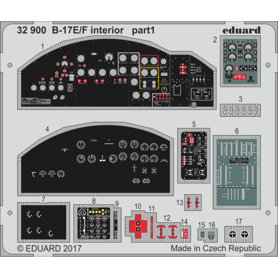 Eduard 32900 1/32 B-17E/F interior Photo-Etched for Aircraft Photo etched set