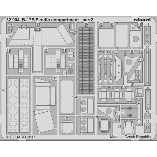 Eduard 32904 1/32 B-17E/F radio compartment Photo-Etched for Aircraft Photo etched set