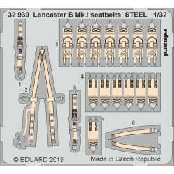 Eduard 32939 1/32 Lancaster B Mk.I seatbelts STEEL Photo-Etched for Aircraft Photo etched set