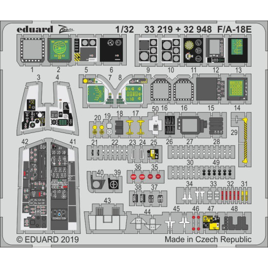 Eduard 32948 1/32 F/A-18E interior Photo-Etched for Aircraft Photo etched set