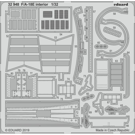 Eduard 32948 1/32 F/A-18E interior Photo-Etched for Aircraft Photo etched set