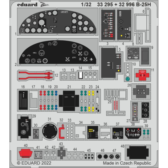 Eduard 32996 1/32 B-25H interior Photo-Etched for Aircraft Photo etched set