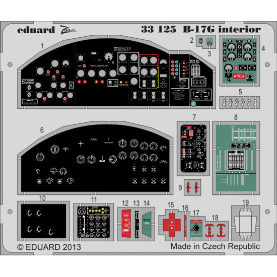 Eduard 33125 1/32 B-17G interior Photo-Etched for Aircraft Zoom set