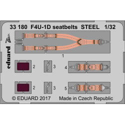 Eduard 33180 1/32 F4U-1D seatbelts STEEL Photo-Etched for Aircraft Zoom set