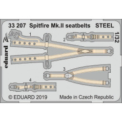Eduard 33207 1/32 Spitfire Mk.II seatbelts STEEL Photo-Etched for Aircraft Zoom set
