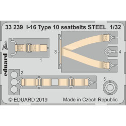 Eduard 33239 1/32 I-16 Type 10 seatbelts STEEL Photo-Etched for Aircraft Zoom set