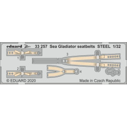 Eduard 33257 1/32 Sea Gladiator seatbelts STEEL Photo-Etched for Aircraft Zoom set