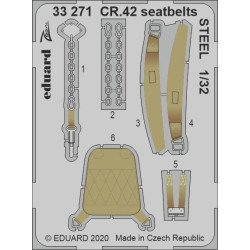 Eduard 33271 1/32 CR.42 seatbelts STEEL Photo-Etched for Aircraft Zoom set