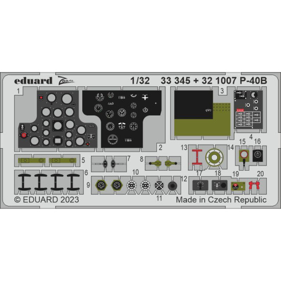 Eduard 33345 1/32 P-40B Photo-Etched for Aircraft Zoom set