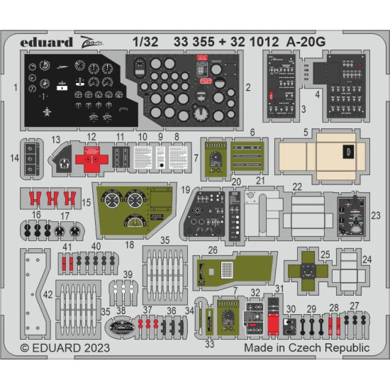 Eduard 33355 1/32 A-20G Photo-Etched for Aircraft Zoom set