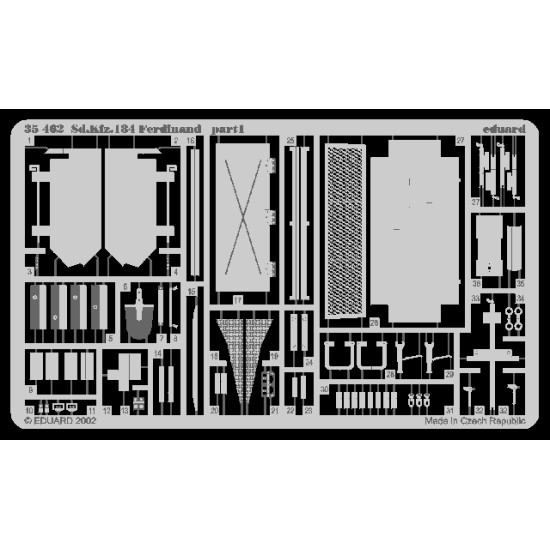 Eduard 35463 1/35 Flakvierling 38 20mm Photo-Etched for AFV Photo etched set