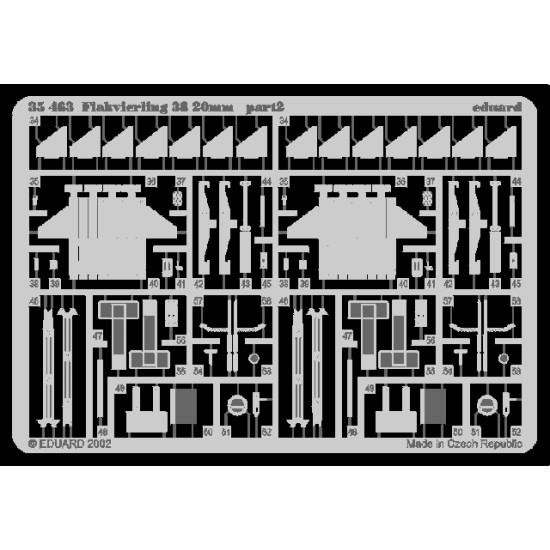 Eduard 35463 1/35 Flakvierling 38 20mm Photo-Etched for AFV Photo etched set