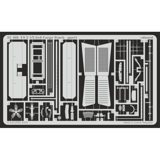 Eduard 35466 1/35 US 2 1/2 6x6 Cargo Truck Photo-Etched for AFV Photo etched set