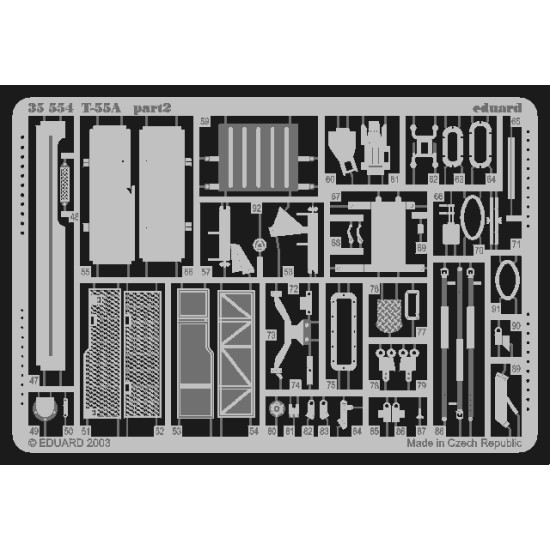 Eduard 35554 1/35 T-55A Photo-Etched for AFV Photo etched set