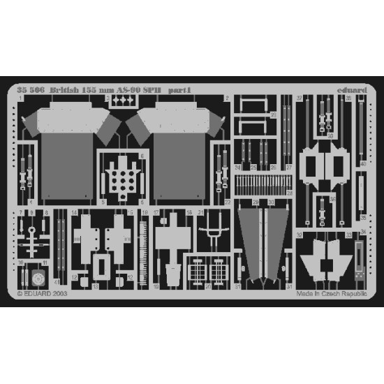 Eduard 35566 1/35 British 155mm AS-90 SPH Photo-Etched for AFV Photo etched set