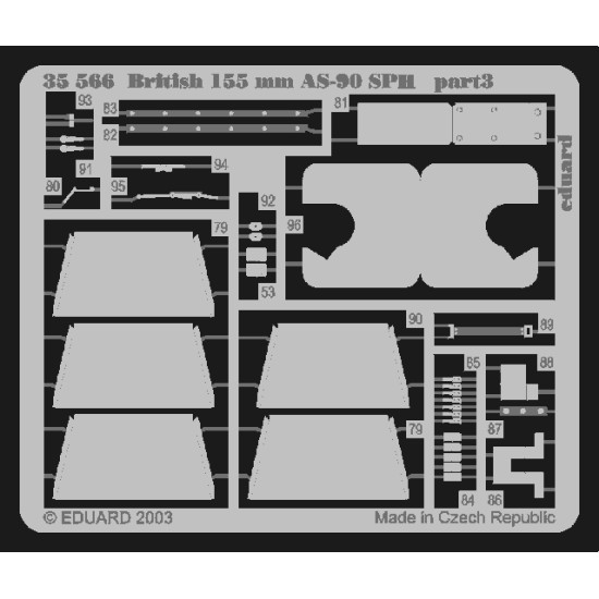 Eduard 35566 1/35 British 155mm AS-90 SPH Photo-Etched for AFV Photo etched set