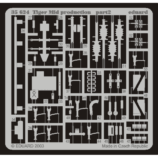 Eduard 35624 1/35 Tiger I Mid. Production Photo-Etched for AFV Photo etched set