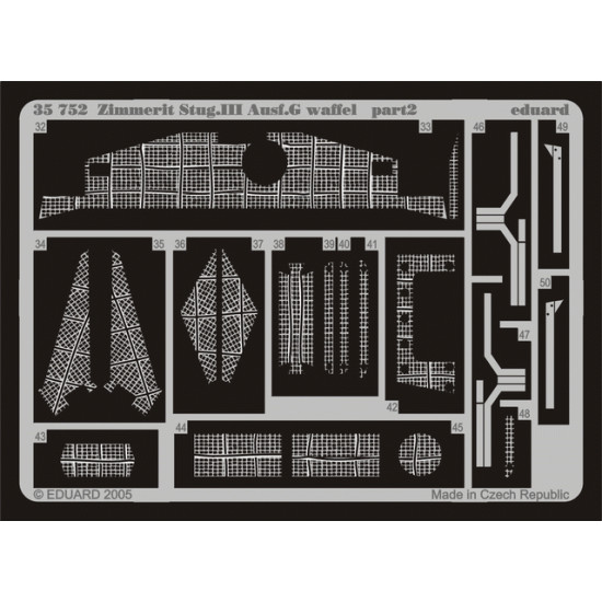 Eduard 35752 1/35 Zimmerit StuG.III Ausf.G waffel Photo-Etched for AFV Photo etched set