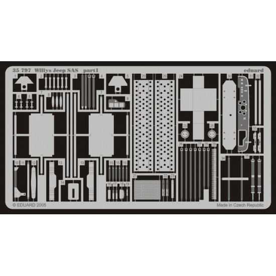 Eduard 35797 1/35 Willys Jeep SAS Photo-Etched for AFV Photo etched set Eduard 35797 1/35 Willys Jeep SAS Photo-Etched for AFV Photo etched set