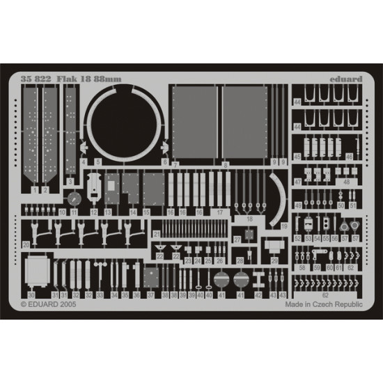 Eduard 35822 1/35 Flak 18 88mm Photo-Etched for AFV Photo etched set