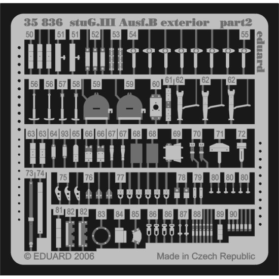 Eduard 35836 1/35 StuG.III Ausf.B exterior Photo-Etched for AFV Photo etched set