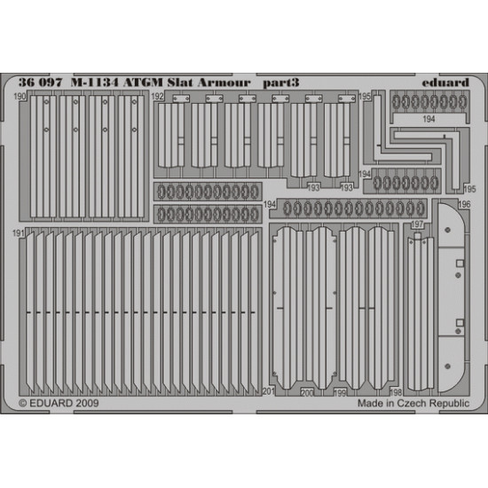 Eduard 36097 1/35 M-1134 ATGM slat armour Photo-Etched for AFV Photo etched set