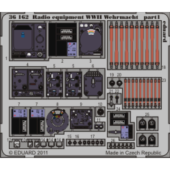 Eduard 36162 1/35 Radio equipment WWII Wehrmacht-colour Photo-Etched for Miscellaneous Photo etched set