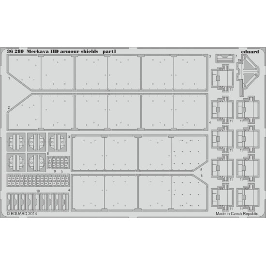 Eduard 36280 1/35 Merkava IID armour shields Photo-Etched for AFV Photo etched set