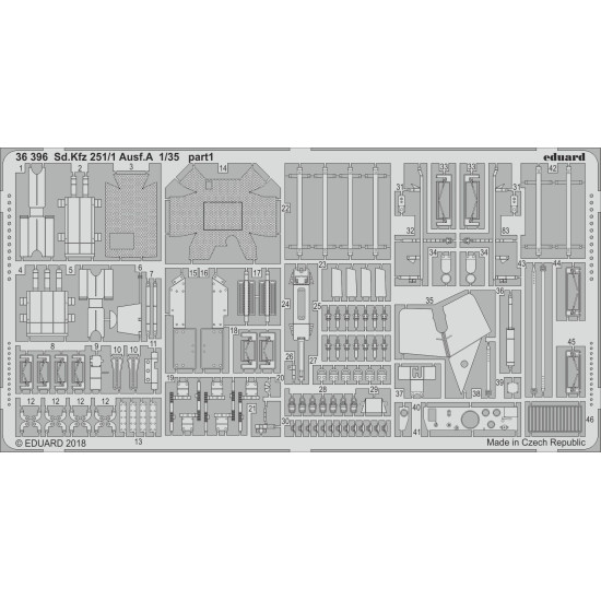 Eduard 36396 1/35 Sd.Kfz 251/1 Ausf.A Photo-Etched for AFV Photo etched set