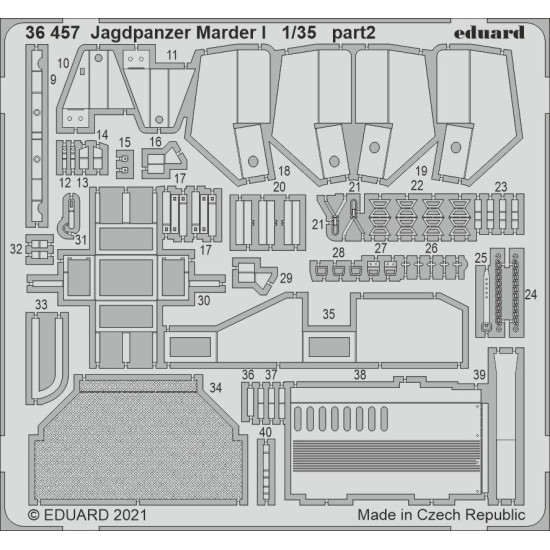 Eduard 36457 1/35 Jagdpanzer Marder I Photo-Etched for AFV Photo etched set