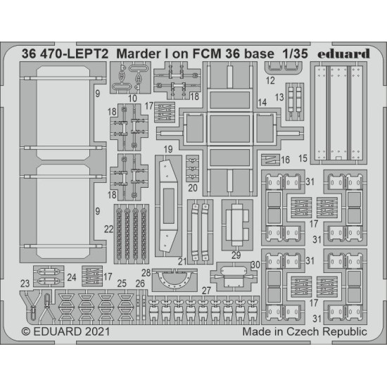 Eduard 36470 1/35 Marder I on FCM 36 base Photo-Etched for AFV Photo etched set Eduard 36470 1/35 Marder I on FCM 36 base Photo-Etched for AFV Photo etched set