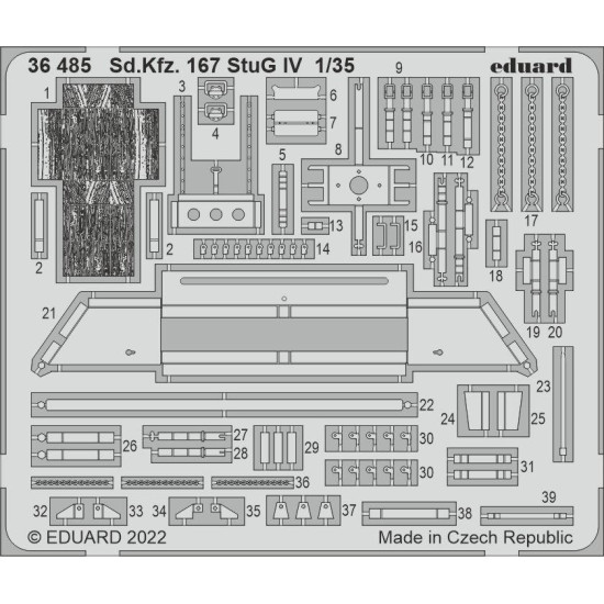 Eduard 36485 1/35 Sd.Kfz. 167 StuG IV Photo-Etched for AFV Photo etched set Eduard 36485 1/35 Sd.Kfz. 167 StuG IV Photo-Etched for AFV Photo etched set