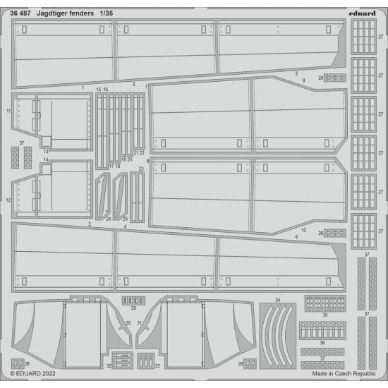 Eduard 36487 1/35 Jagdtiger fenders Photo-Etched for AFV Photo etched set