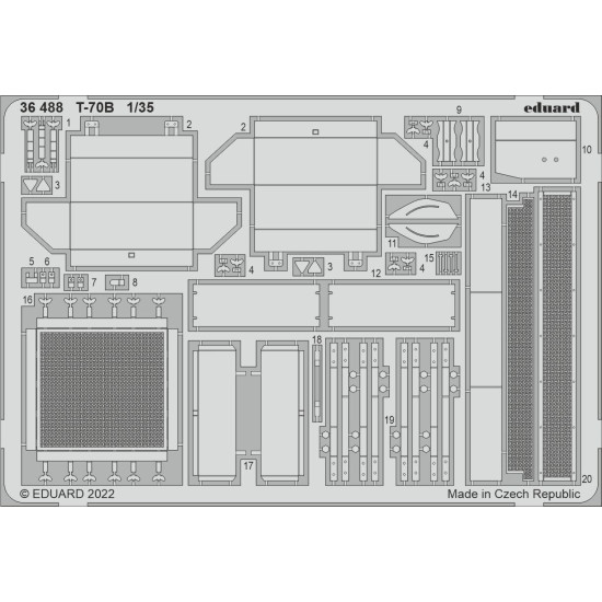 Eduard 36488 1/35 T-70B Photo-Etched for AFV Photo etched set