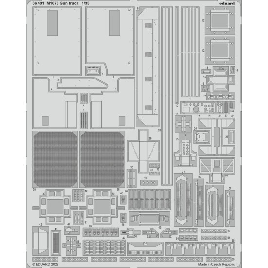 Eduard 36491 1/35 M1070 Gun truck Photo-Etched for AFV Photo etched set