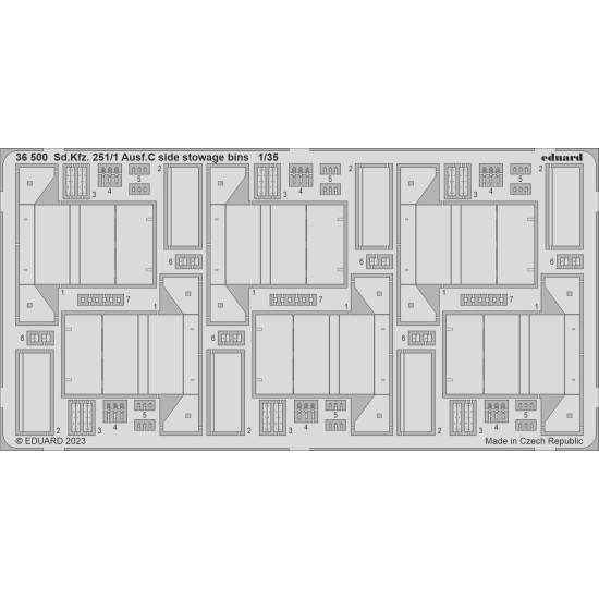 Eduard 36500 1/35 Sd.Kfz. 251/1 Ausf.C side stowage bins Photo-Etched for AFV Photo etched set