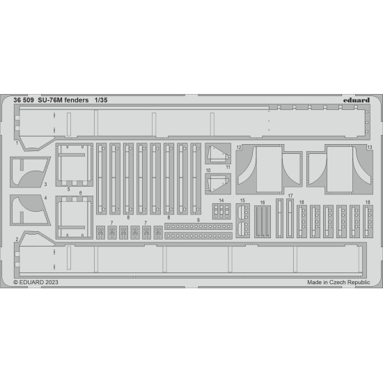 Eduard 36509 1/35 SU-76M fenders Photo-Etched for AFV Photo etched set